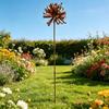 Iron Dahlia Garden Stake For Year Round Display Outdoor Yard Patios Lawn Decoration With Natural Patina Finish Height 70Cm