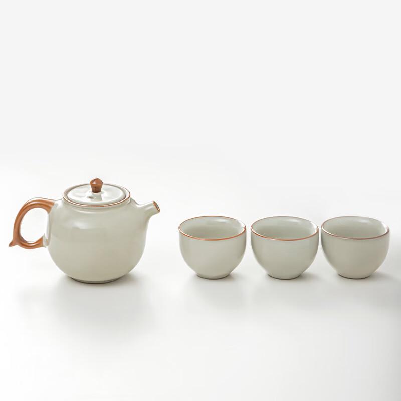 Lainuo Ru Kiln Teapot & 3 Cups Tea Set