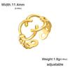 Stainless Steel Vintage  Cuff Rings for Women Girl Elegant Fashion New Non-fading Jewelry Lady Gift Party