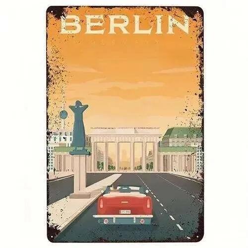 

Berlin Germany Scenic Tin Metal Sign Wall Nostalgic Decor Vintage Art 26T0104 26T0104 20x30cm