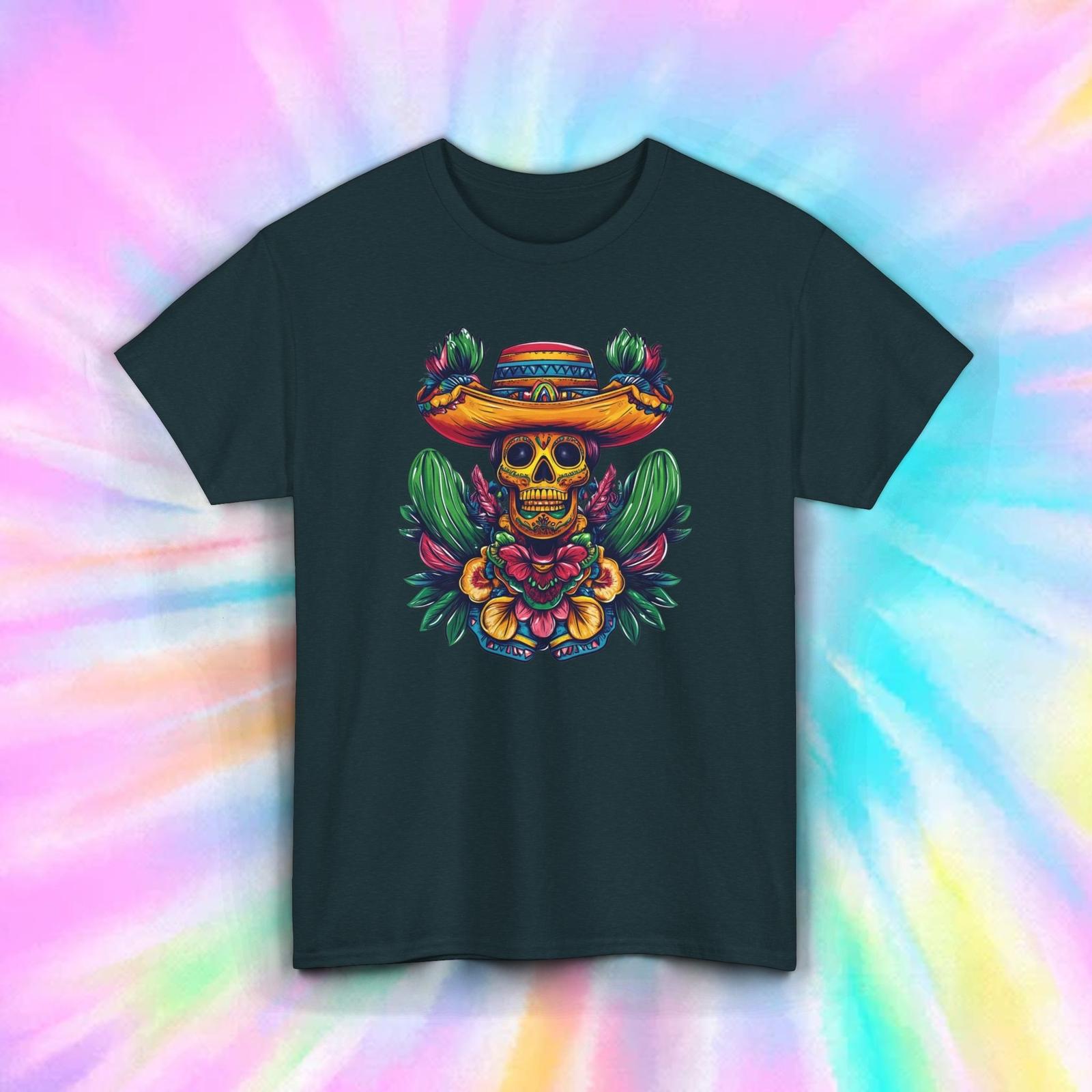 Day of the Dead Sugar Skull Sombrero Shirt Mexico Fiesta Tee S-5XL S