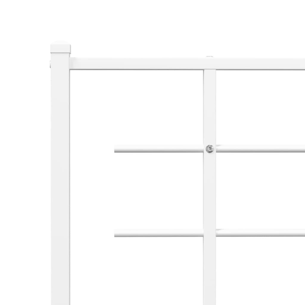 Vidaxl Metalowa Rama Łóżka Z Wezgłowiem I Zanóżkiem, Biała, 120X200 Cm
