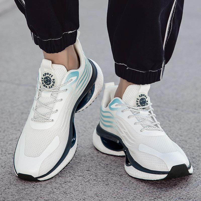 Sportovní a volnočasová obuv - Lehké a prodyšné síťované běžecké boty s tlumením nárazů, protiskluzovou podrážkou a šněrováním.