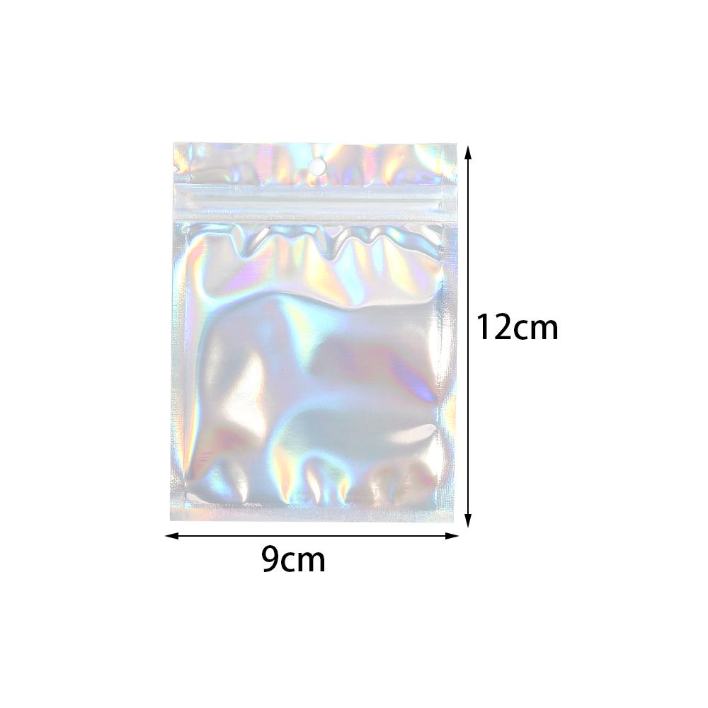 

10-50pcs Ridescent Zip Lock Bags Pouches Cosmetic Plastic Laser Iridescent Bag Holographic Makeup Bags Hologram Zipper Bags