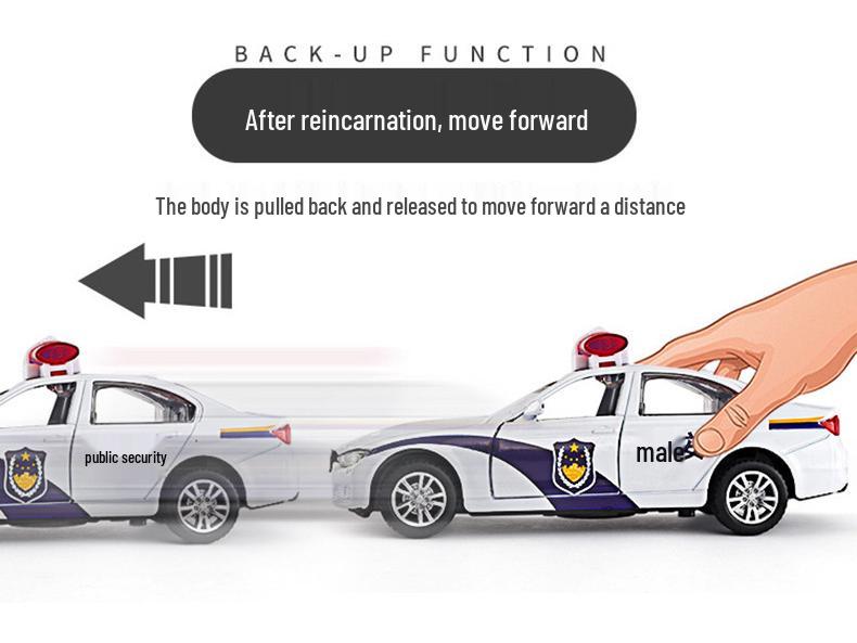 Boy's Alloy Pull-Back Toy Car Set: Police, Taxi, and Fire Truck Models