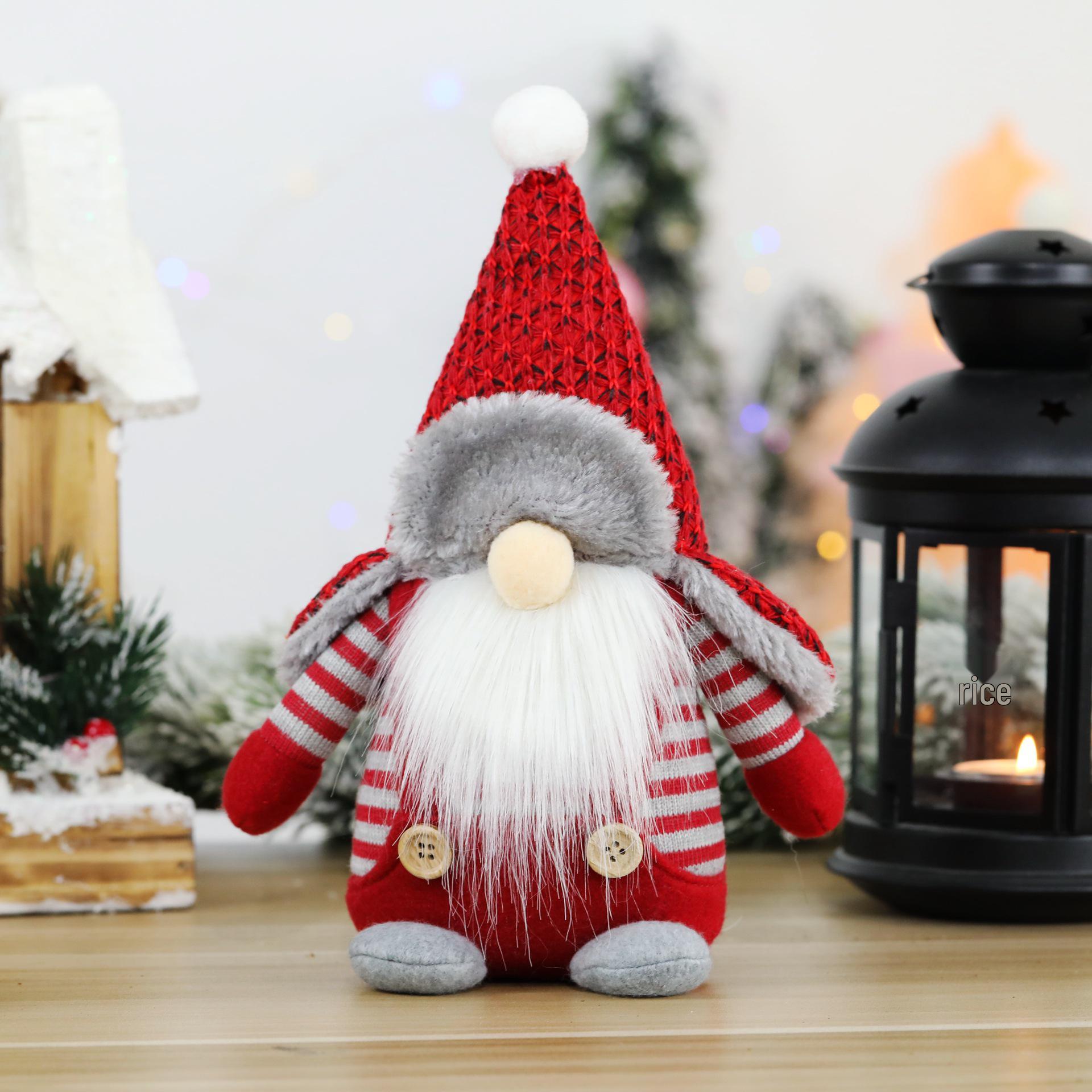 

Santa Claus Christmas Figurine - Nordic Forest Faceless Doll for Window Display.