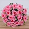 18 Köpfe Seidenrosen Künstliche Blumen Fake Bouquet Hochzeit Home Party Dekor