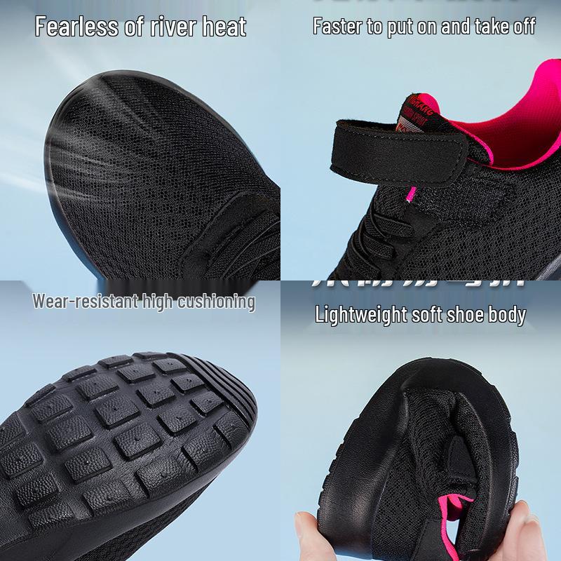 Atmungsaktive rutschfeste Jungen-Laufschuhe mit doppeltem Mesh-Obermaterial - Leichte Sportsneaker für mittlere und große Kinder