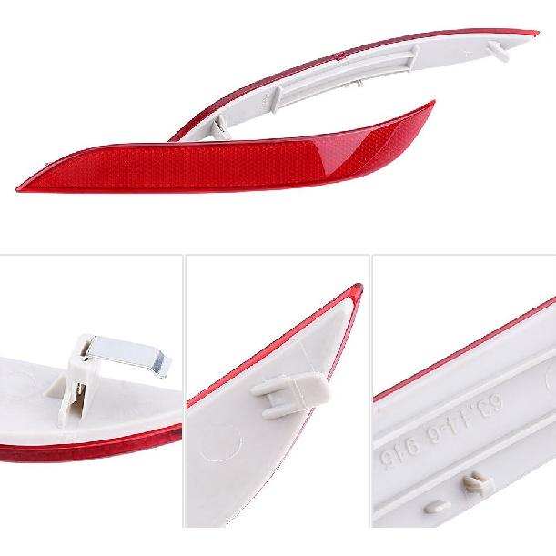 Keenso Rear Bumper Reflector, 1 Pair Left & Right Rear Bumper Reflector for 5 Series E60 2003-2007 63146915039 63146915040