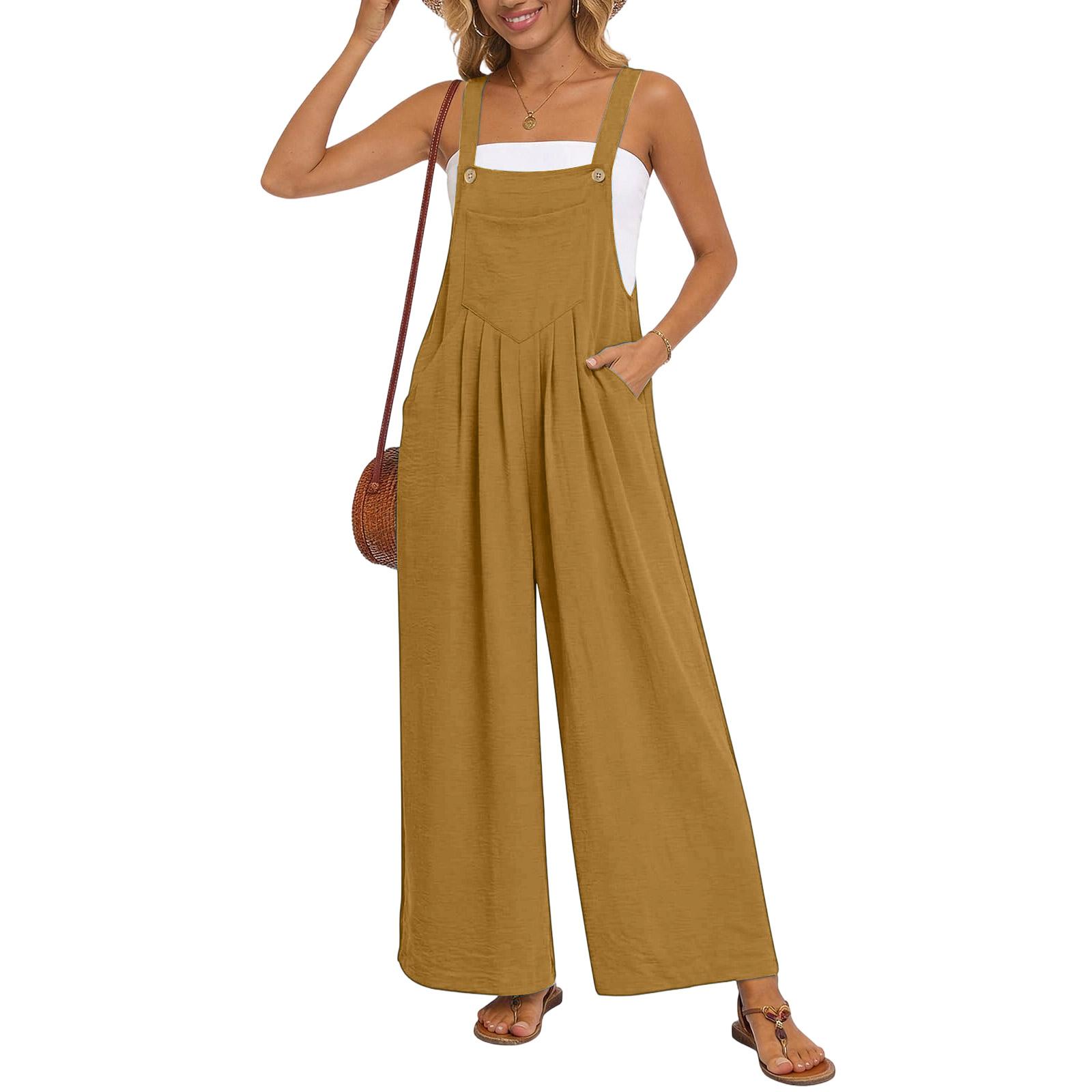 

Women s Casual Loose Vintage- Cotton And Linen One-piece Pants With Drawstrings XXL