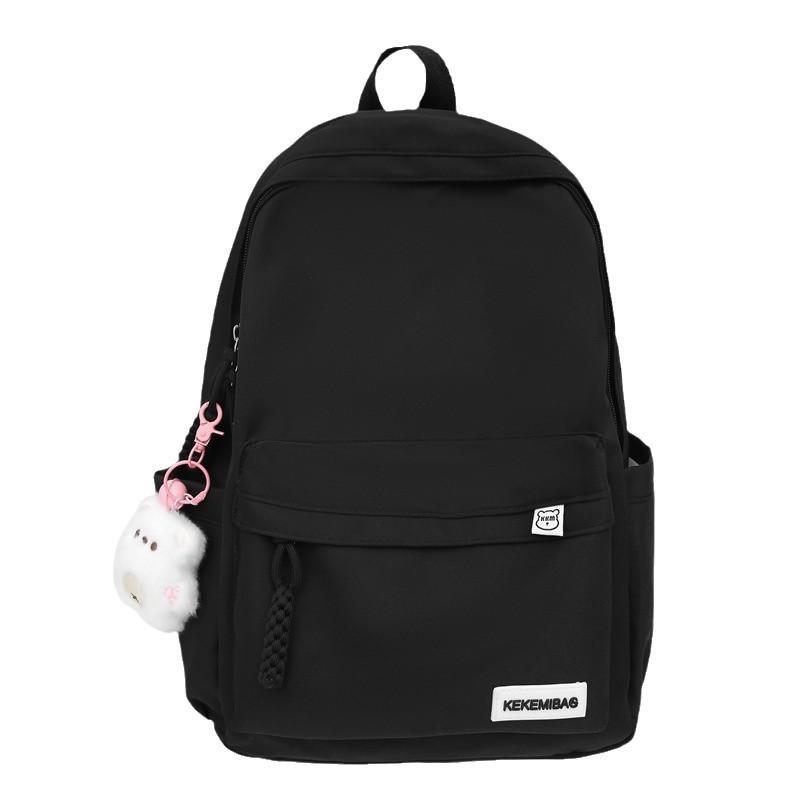 Schoolbag Fashion Korean Version Ins Backpack Female Junior High School Student Schoolbag College Style Large Capacity Solid Color Casual Backpack
