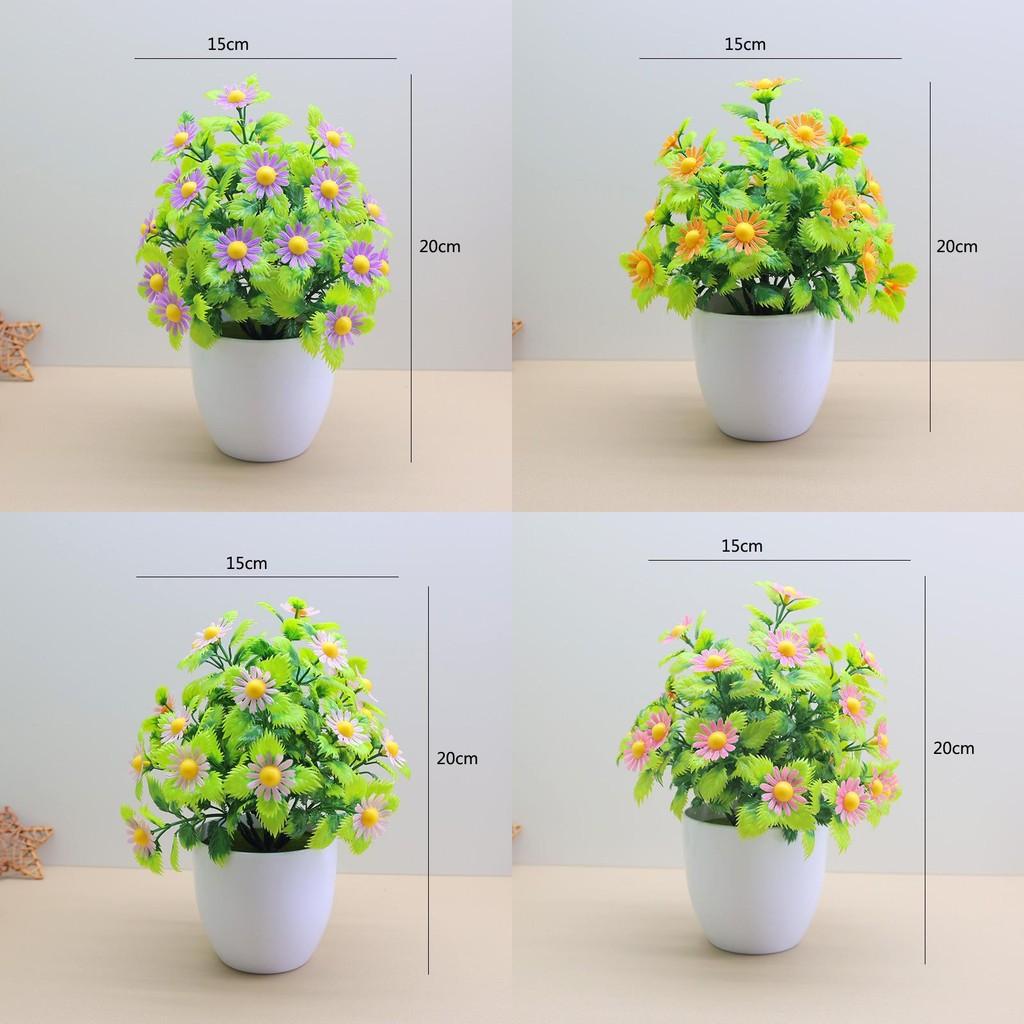Handmade Faux Chrysanthemum And Spread Palm Artificial Plants For Home And Workspace
