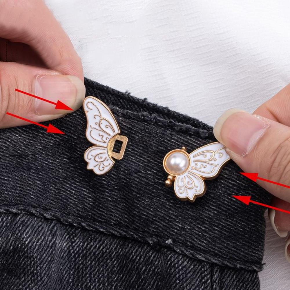 Cataramă Ajustabilă Tip Fluture pentru Talie, Cataramă Metalică Detașabilă, Închizătoare cu Capse Reutilizabilă, Instrument pentru Strângerea Taliei, Accesorii pentru Îmbrăcăminte