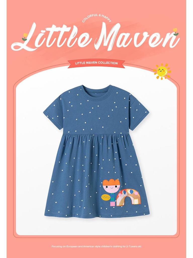 Süßes kurzärmeliges Sommerkleid für Mädchen von Little Maven