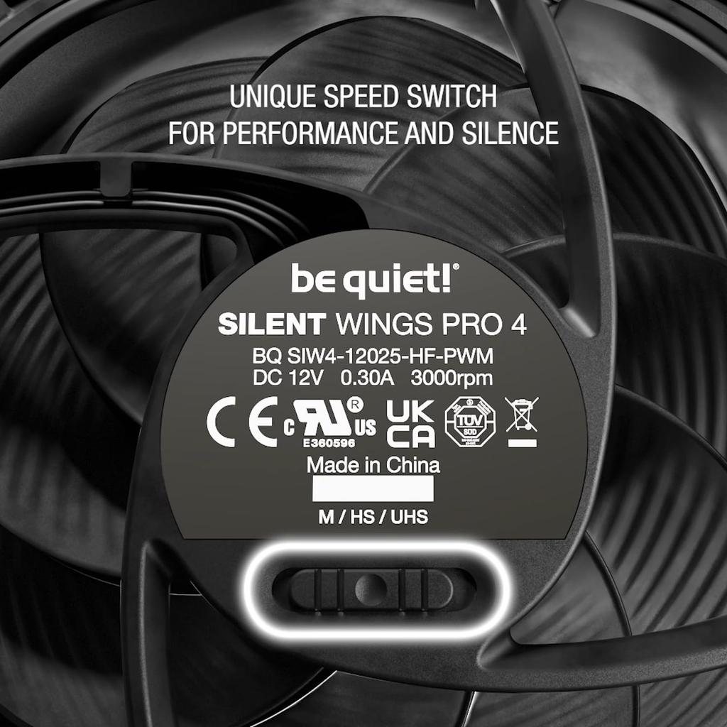 Be Case Fan SILENT WINGS PRO 4 140mm PWM 2400rpm Low Noise Fan Black Quiet!