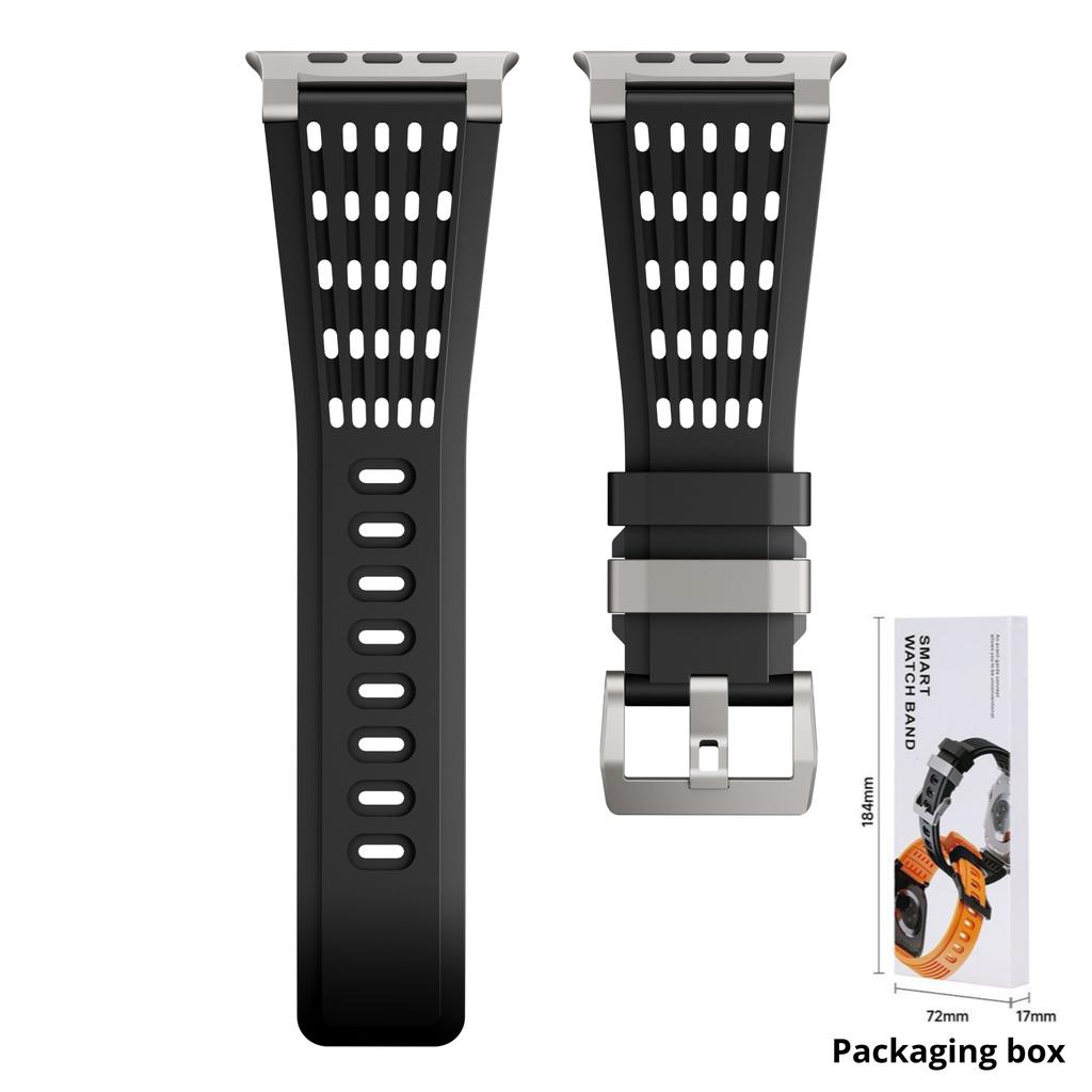 Sports Silicone Bracele For Apple Watch Ultra 4 49mm Series 11 10 46mm 45mm 44mm 42mm Luxury Business Strap for Iwatch 9 8 7 6 5 SE3 Ultra3