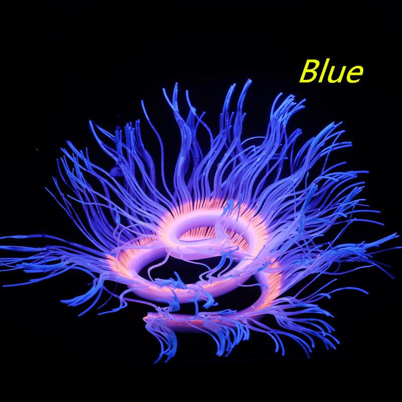Fluorescent Simulation Silicone Sea Anemone Aquarium Fish Tank Landscape Decor Coral Emulation Plant Decoration Home Ornament