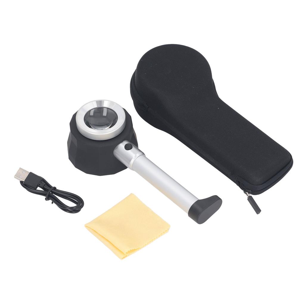 Handheld Microscope with LED Light Scale 45X Electronic Digital Portable for Jewelry Appreciation Paintings Reading