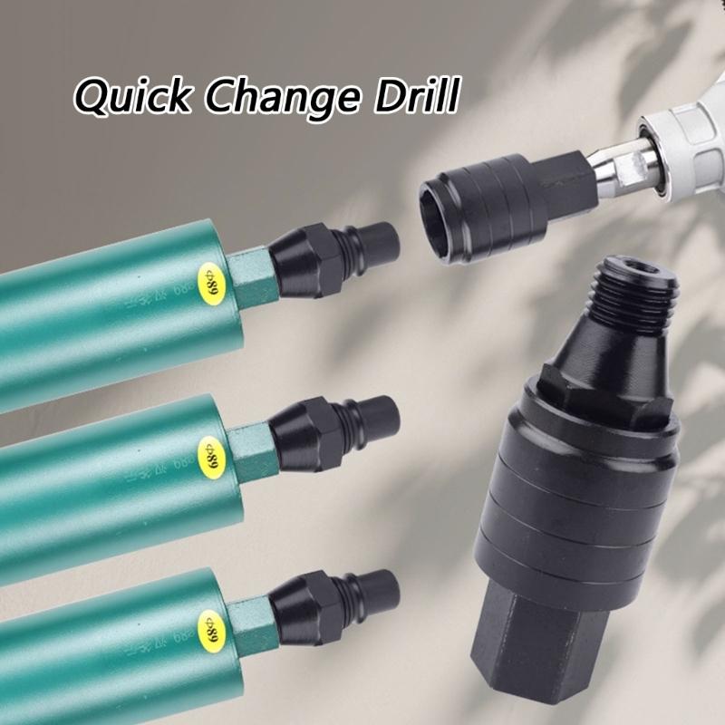 Anti Lock Water Drill Connector with Quick Detaching Capability for Fast Bit Swapping Built In Water Passage and Durable Construction