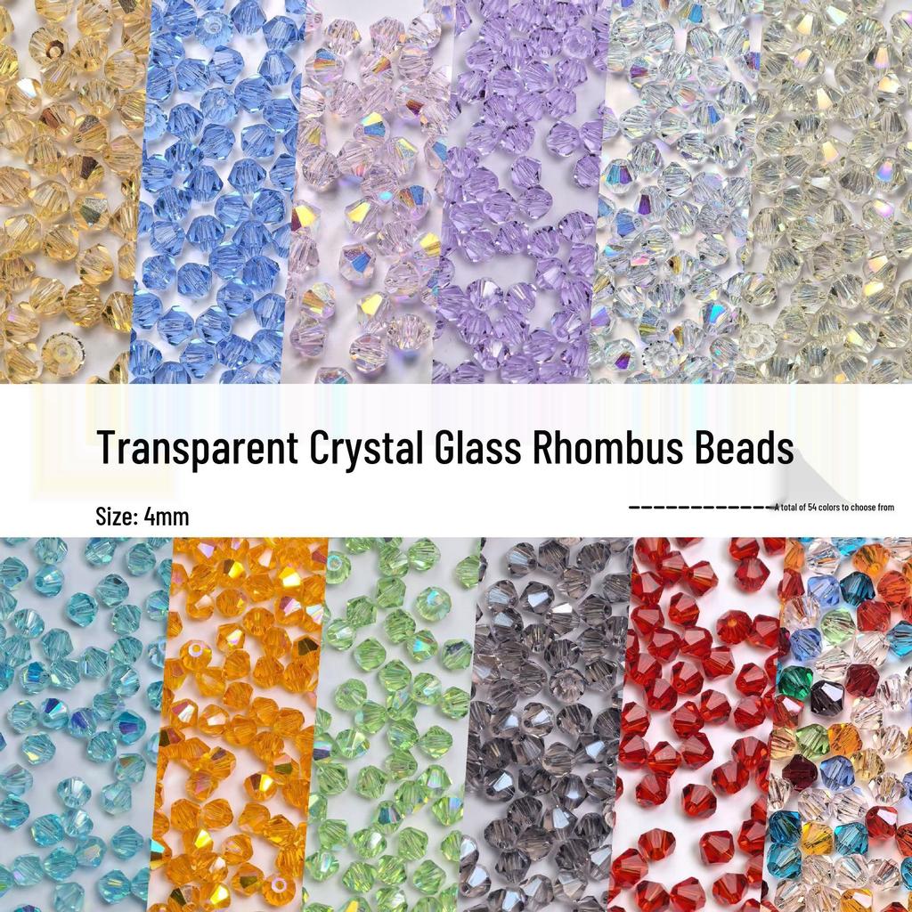 4mm Rhombus Beads - 200 Czech Quality Double Crimp Top Beads for DIY, Shuttle Weaving, and Embroidery
