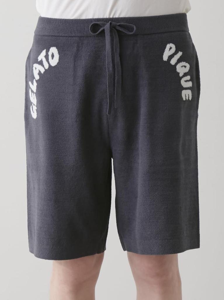 Gelato Pique HOMME Airy Moko Logo Jacquard Shorts PHNP252950 DGRY Men's
