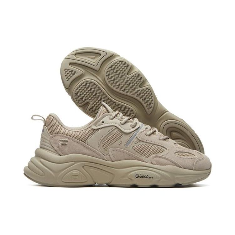 Fila Mars 2 Fabric Double Layer Comfortable Shock Absorbing Wear Resistant Low Top Casual Shoes Men Sneaker Camel-Silk F12M131116FDO