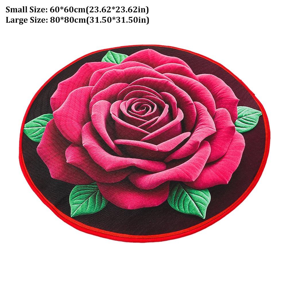 Quick Dry Rose Floor Mat Absorbent Bathroom Rug Creative Flower Carpet  for Living Room Bedroom