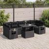 VidaXL Garden Lounge Set 8 Pcs with Cushions Black Braided Resin 3326436