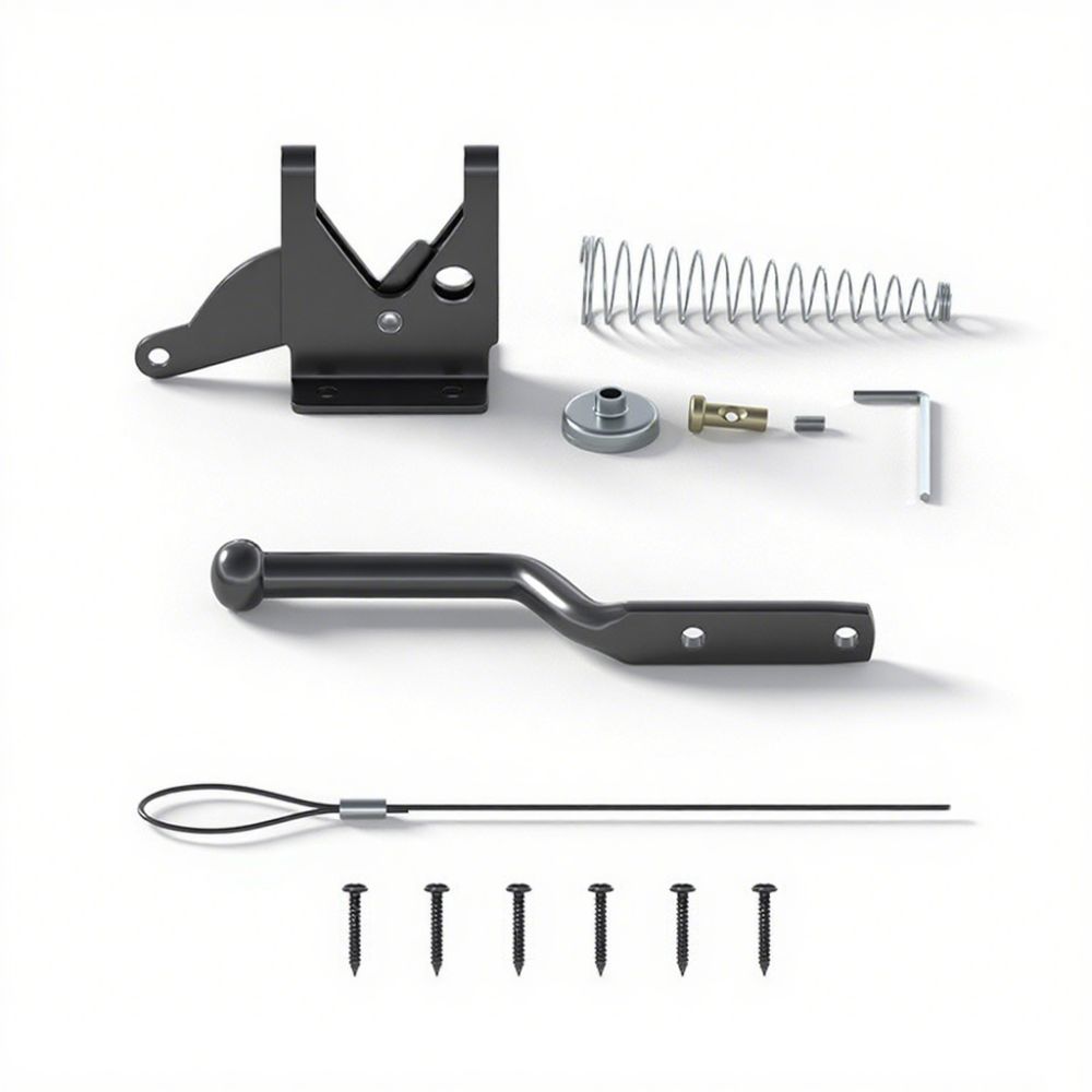 Pull String Self Locking Gate Carbon Steel Garden Gate Fastener Automatic Door Lock  Outdoor Use