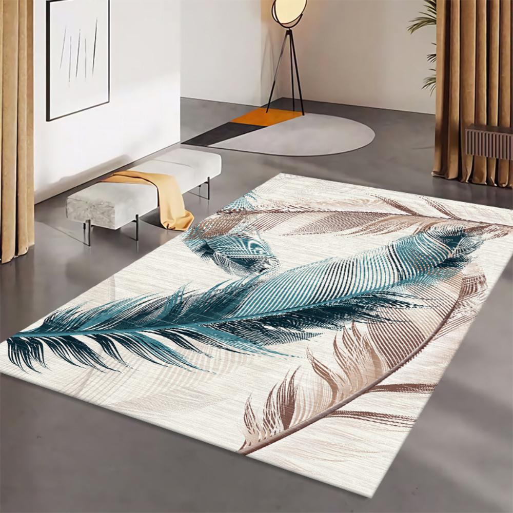 Dywan do salonu Kolor Wzór Pióra Nordycki Lekki Luksus Sofa Stolik do Herbaty Sypialnia Przyłóżkowy Gabinet Biuro Dywan