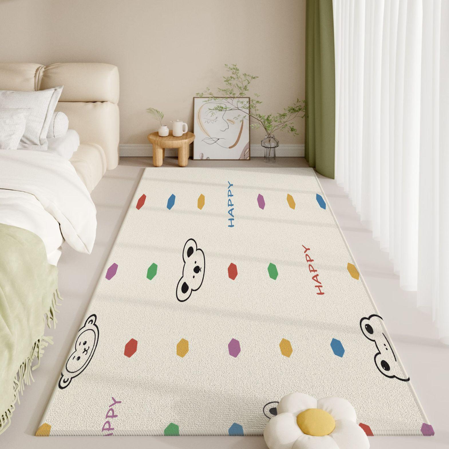 

VIKAMA Summer From the Stars Cute Little Monster Rug Pad Soft Comfortable Non-slip Bedside Rug Bedroom Hallway Home Decor Rugs 40X120CM(1.3X3.9FT