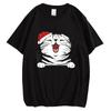 Animal Cats Kitten Chest Graphic Print T Shirt Christmas Unisex Women Hip Hop Streetwear Short Sleeve Plus Size T Shirt Unisex