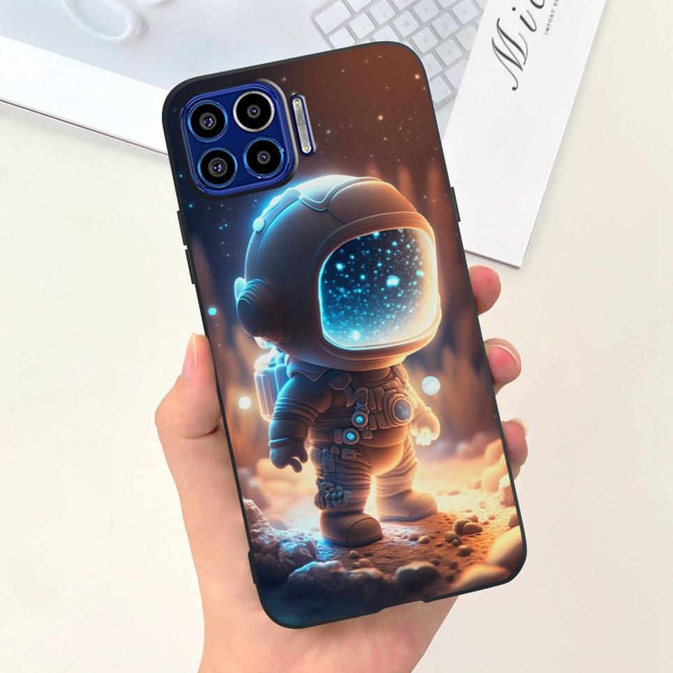 For Motorola One Vision One Macro Case Cute Fashion Girly Cartoon Painting Funda Etui For Motorola One 5G Soft TPU Silicone Case