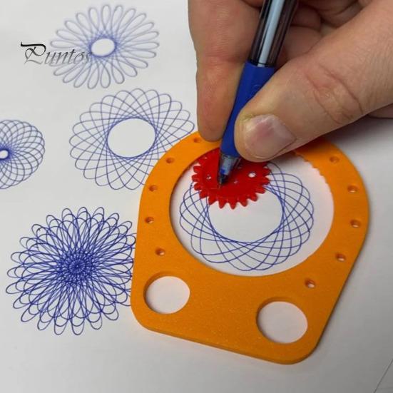 

Спіральний Арт Шестерня Шаблон для Малювання Геометрична Лінійка Багаторазовий Шаблон Кола Лінійка для Малювання Спіральні Криві Трафарети для DIY Мистецтва та Ремесел Ескізування помаранчевий