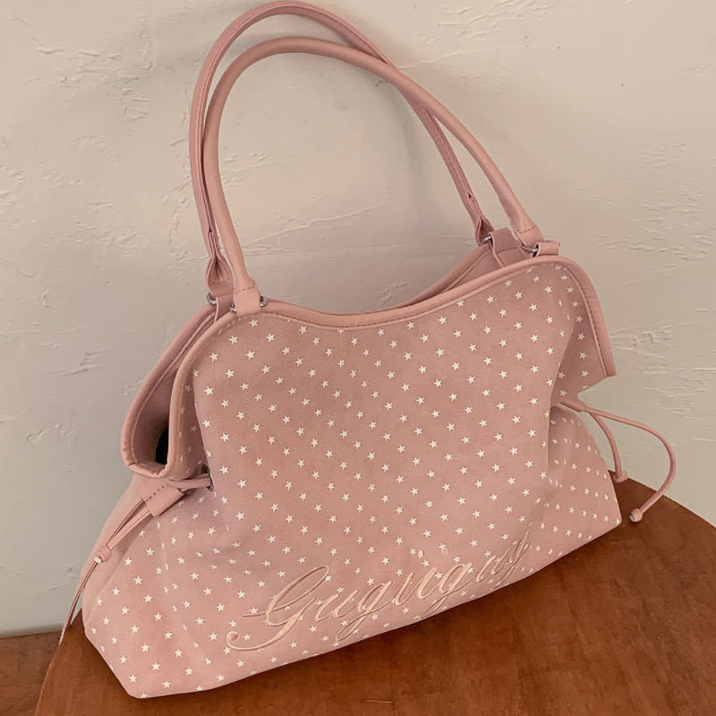 Borsa a Spalla da Donna Y2k Moda Dolce Pois Borsa a Mano Coreana Casual Versatile Stampa Leopardo Marrone Opaco Borse Tote
