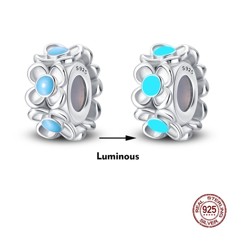 100% Copper Luminous Star Flower Butterfly Silicone Spacer Beads Fit Qikaola Original Bracelets Fine Diy Jewelry