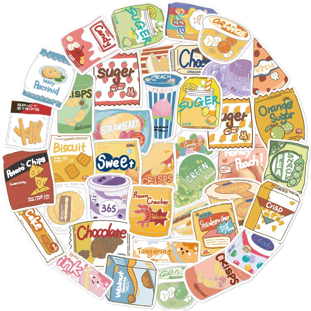 

40 Cartoon Snack Bags Graffiti Stickers Decorate Guitar Suitcase DIY Creative Waterproof Stickers