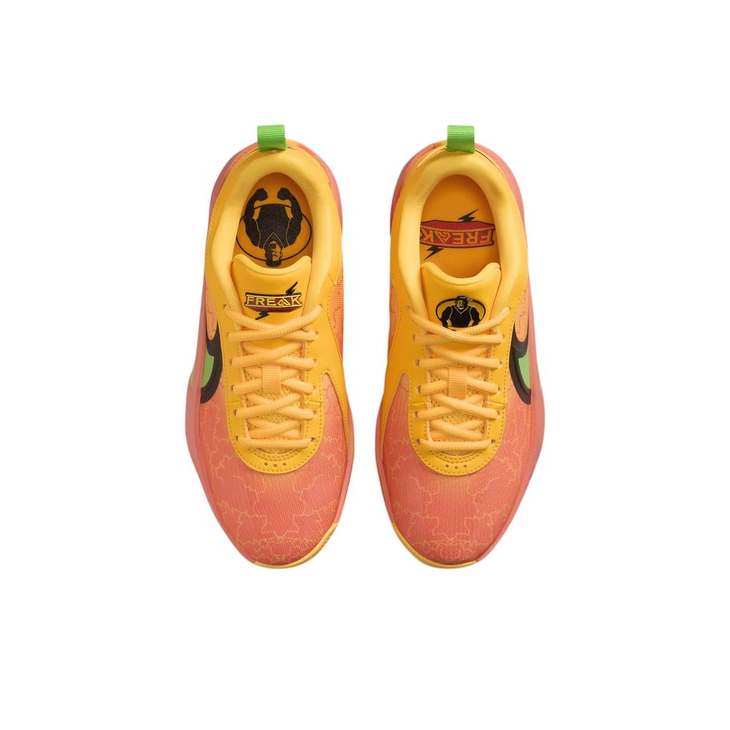 New Nike Giannis Freak 6 Anti Slip Wear Resistant Low Top Children's Basketball Shoes Orange Yellow Teenagers FQ7378-601