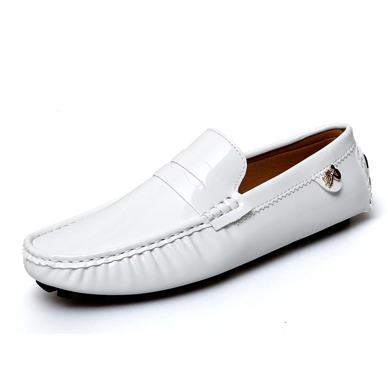 Fashion New Stylish Mens PU Leather Loafers Non Slip Walking Flats Breathable Outdoor Slip On Casual Shoes Male Office Driving Moccasins