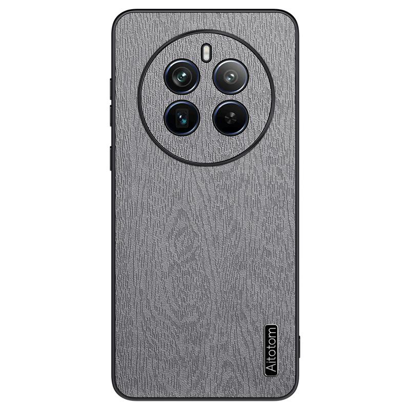 For Realme 12 Pro 5G/12 Pro+ 5G Case Wood Texture Leather+PC+TPU Anti-Drop Phone Cover