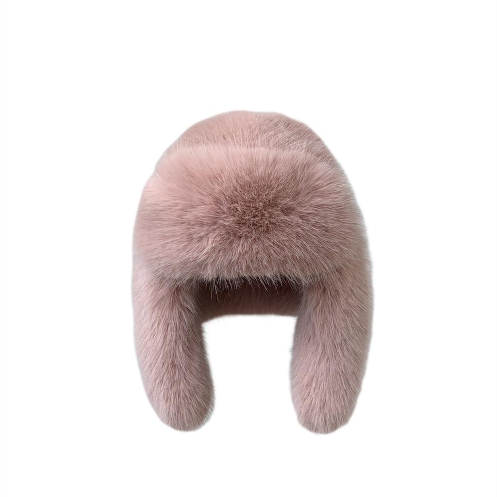 Hot Sale Outdoor Women Girl Furry Fluffy Designer Protect Ears Bucket Cap Long fox Faux Fur Caps Winter Hats