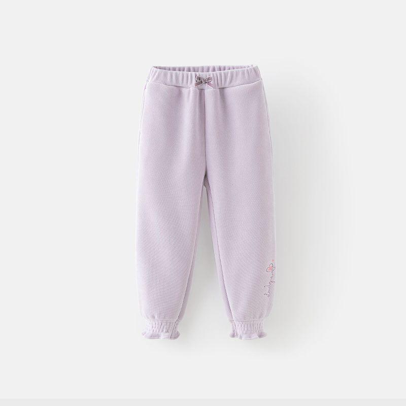 David Bella Girls  Fleece-Lined Pants 2026 Winter New Children s Casual Pants Girls  Chenille Jogger Pants Misty Purple [Ready Stock] 150
