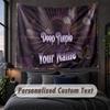 Custom Name Text Tapestry,Deep Purple Decorative Wall Hanging, Background Tapestry For Home Bedroom