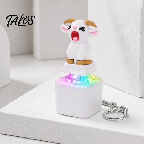 Sheep Finger Clicker 1/2/3Pcs Screaming Goat Keyboard Fidget Toy, Rechargeable Light-Up Keycap Toy with Light Sound, Animal Push Button Decompression
