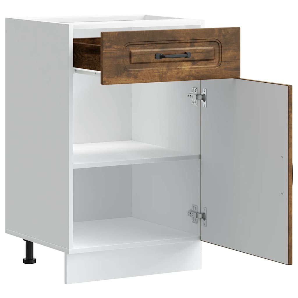 Vidaxl Kitchen Base Cabinet, Kalmar, Smoked Oak