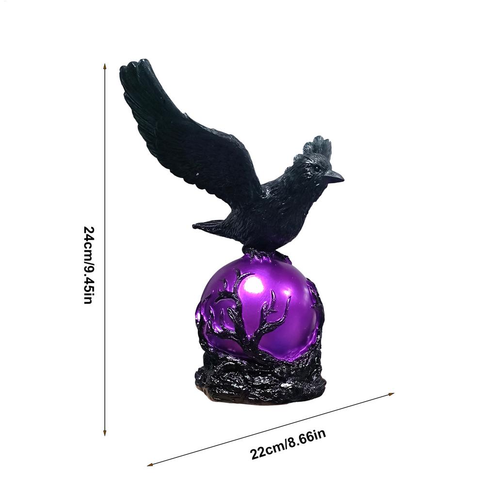 

Raven Lamp Rechargeable Dark Aesthetic Resin Novelty LED Desk Light Raven Statue for Office Study Desk Bedside Cabinet Shelf