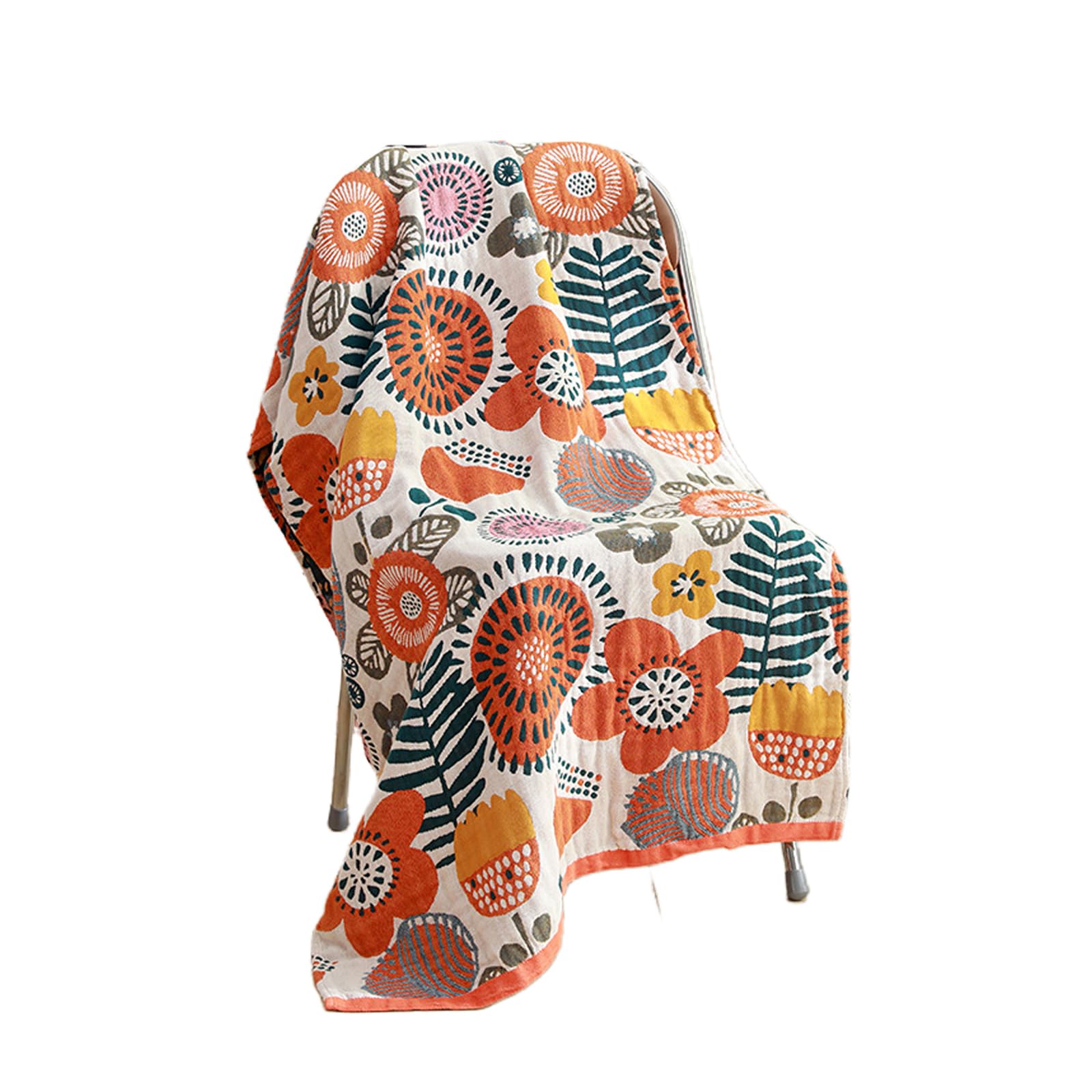 

Dekori Большое Пушистое Марлевое Банное Нордическое Милое Впитывающее и Идеальное для Горячего и Спорта и Дизайн Подсолнуха Полотенце, Стиль, Пятислойный Хлопок, Быстросохнущее,