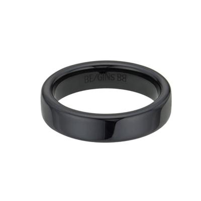 BE/GINS La Ligne Black Ceramic Band Ring