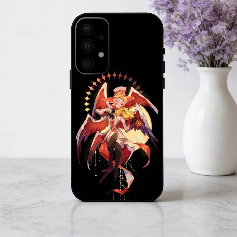 H-Hazbin H-Hotel L-Lucifer M-Magne Phone Case For Samsung Galaxy A73,A72,A71,A70,A53,A52,A51,Soft Silicone Black Cover