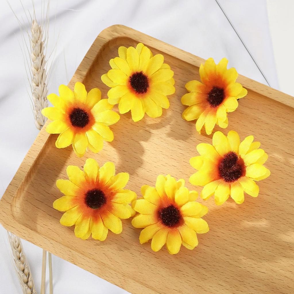 Sunflower Hair Clip for Birthday Party Elegant Daisy Hair Clip Sidepin Women Girl Lovely Barrettes Sweet Headwear 6PCS